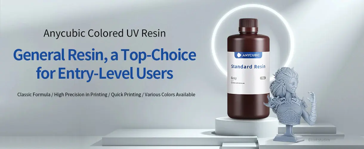 Anycubic Standard Resin 1kg: High Precision 3D Printing,High Precision & Rapid Photopolymer for 8K Capable
