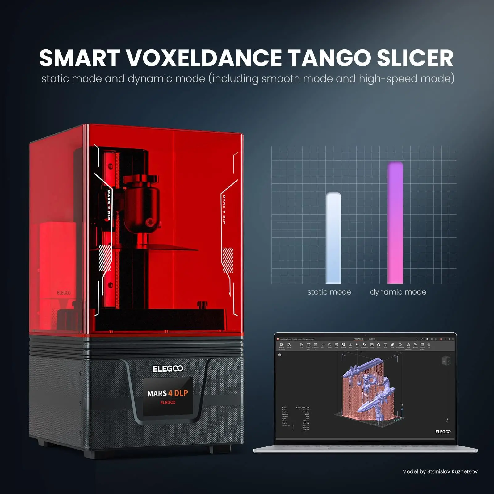 ELEGOO Mars 4 DLP with Ultra-Quiet Printing, 20000+ Hours Service Life, and Ultra-Low Operating Power  3D Printer