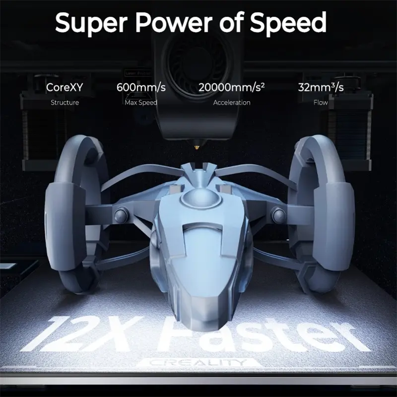Creality-K1 MAX 3D Printer Hands-Free Auto Leveling Dual High-Temperature Nozzle Direct Extruder Auto Leveling Stable Cube Frame
