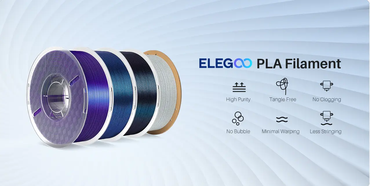 ELEGOO PLA  Shining color Filament for Most FDM 3D Printers,High Reliability ,Accurate & Consistent Dimension