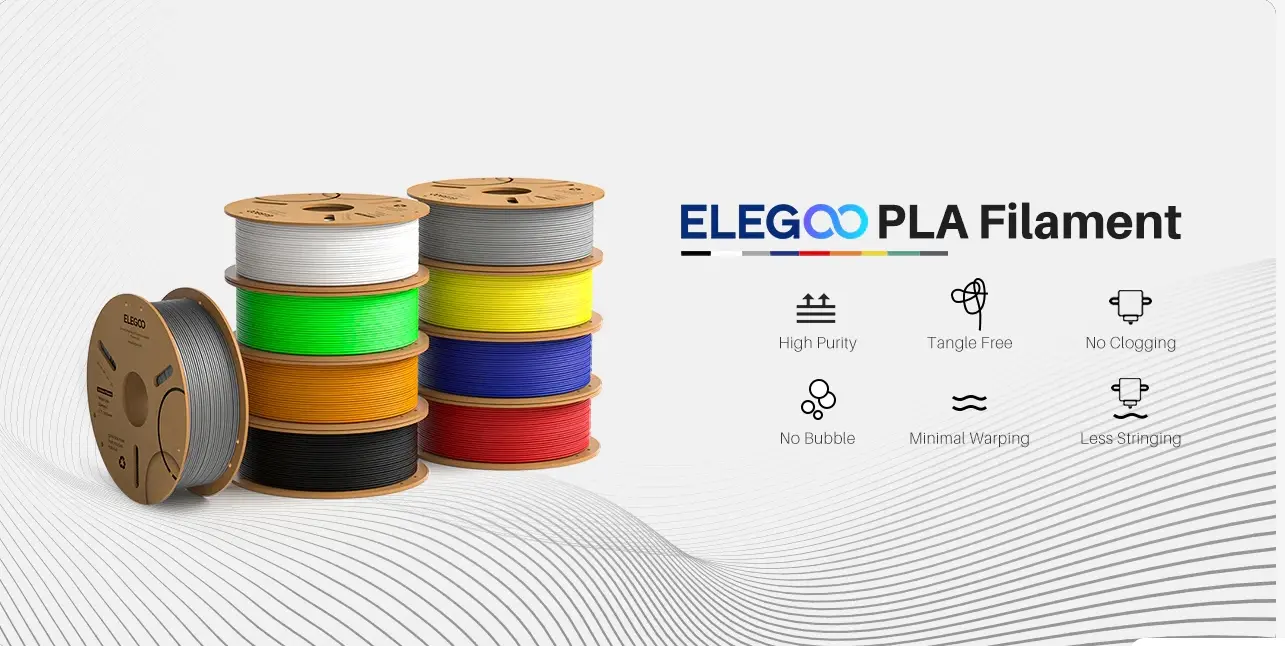 ELEGOO PLA Filament for Most FDM 3D Printers,Strong Layer Bonding ,Accurate & Consistent Dimension
