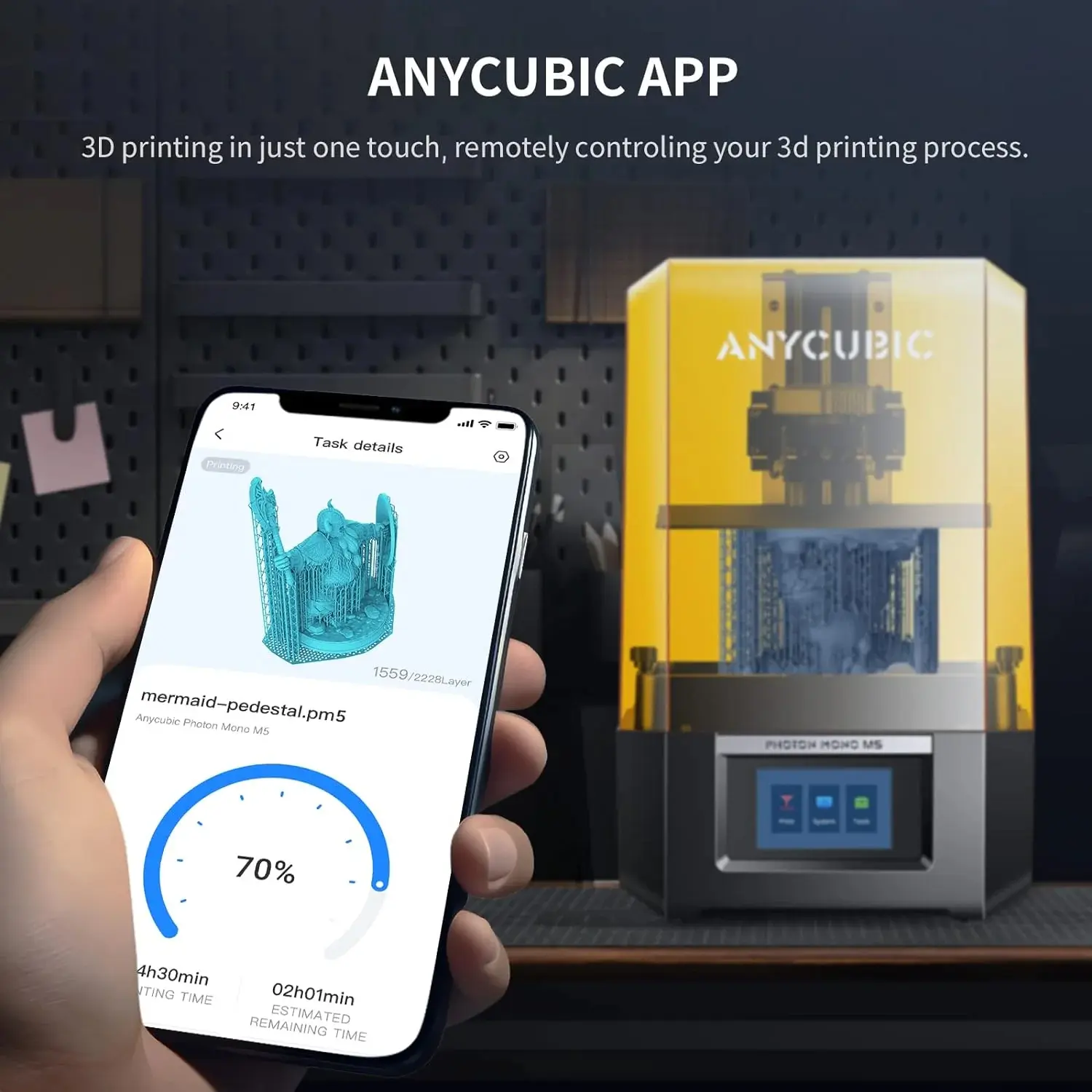 Anycubic Photon Mono M5 Printing Size of 7.87'' x 8.58'' x 4.84'' 12K Resin 3D Printer with 10.1'' HD Monochrome Screen