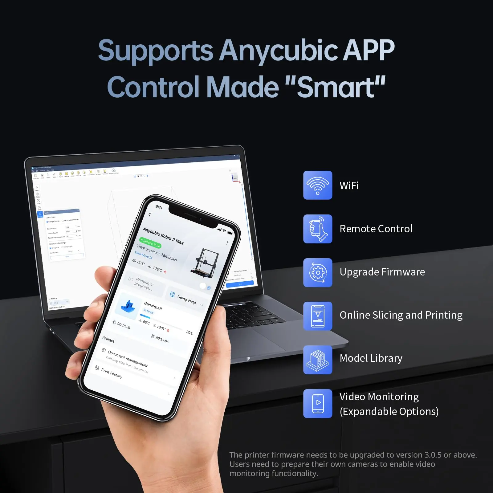 Anycubic- Kobra 2 Max 3D Printer, Auto Leveling High-Performance Cortex-A7