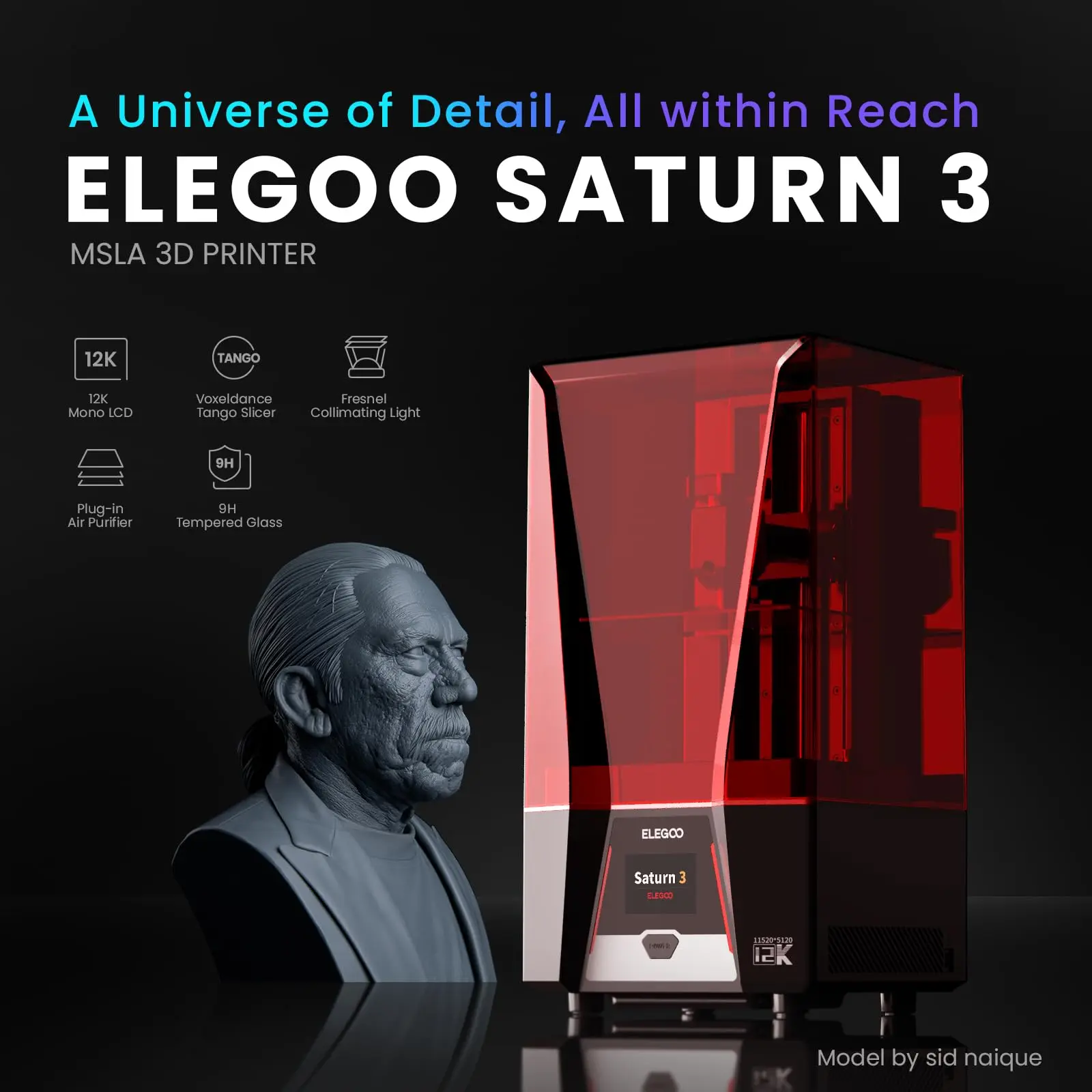 LEGOO Saturn 3 12K, 10-inch 12K Mono LCD,Desktop Resin 3D Printer,Voxeldance Tango Slicer,