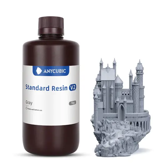 ANYCUBIC 3D Printer Resin, Upgraded 8K Standard Resin V2, High Precision 3D Printing Resin for All LCD Resin 3D Printers
