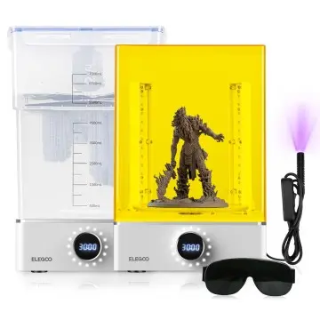 ELEGOO Mercury XS Bundle with Separate Wash and Cure Station for Large Resin 3D Printed Models,  with a Handheld UV Lamp,Compatible with Saturn and Mars LCD 3D Printers,