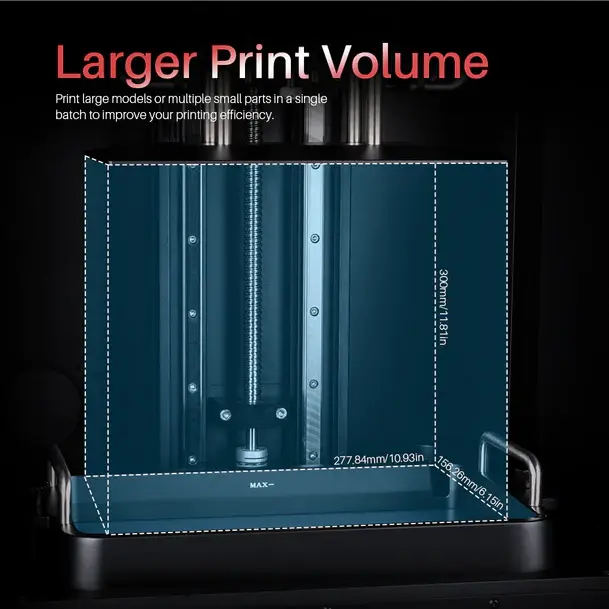 ELEGOO Jupiter 6K 2.8-inch  UV Photocuring  Monochrome LCD, 51-micron XY resolution  3D Printer with Build Massive 277.848 x 156.264 x 300 mm build volume