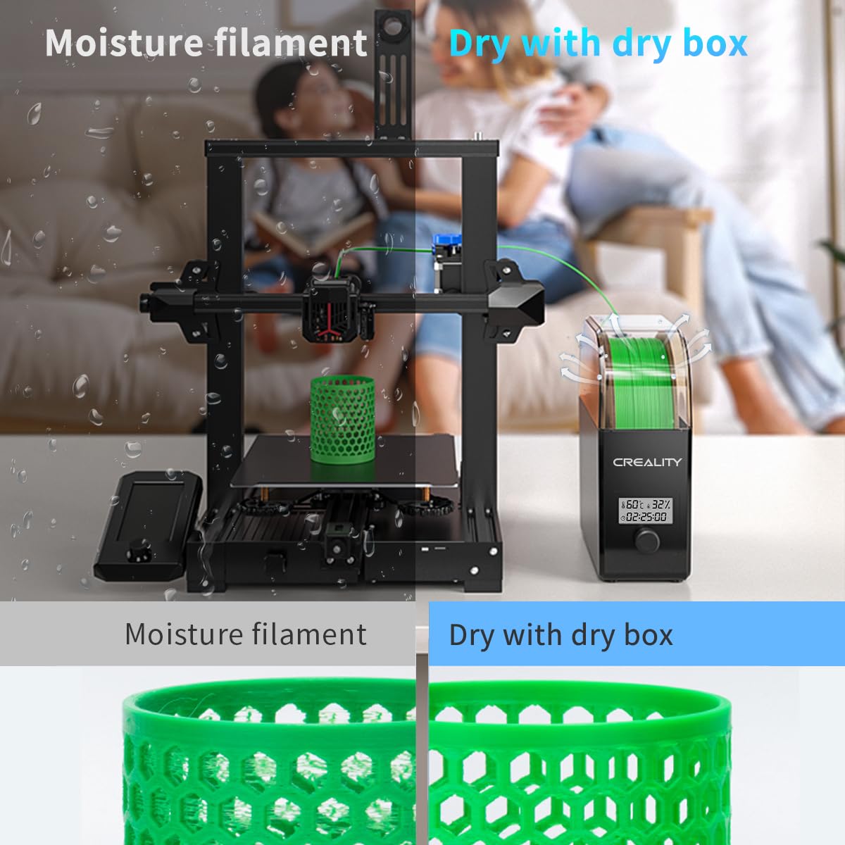 Creality  Filament Dry Box 2.0 for 3D Printer Filament, Upgraded Design for PLA PETG ABS Keep Filaments Dry