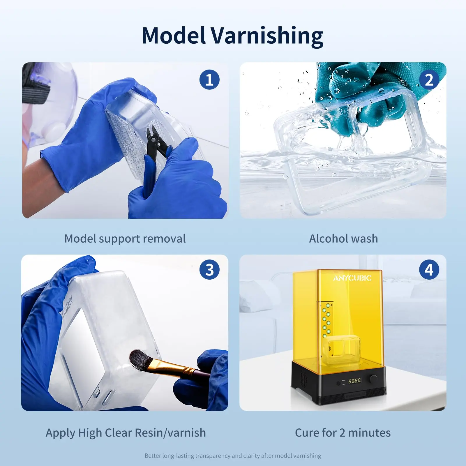 ANYCUBIC High Clear 3D Printer Resin,Highly Transparent, Tough and Resilient