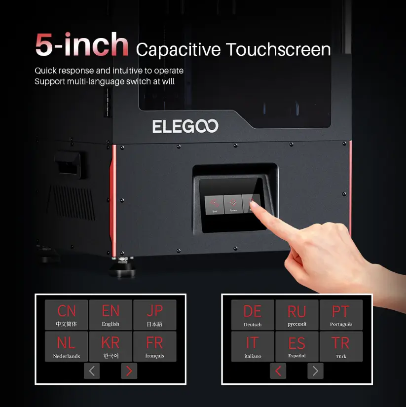 ELEGOO Jupiter 6K 2.8-inch  UV Photocuring  Monochrome LCD, 51-micron XY resolution  3D Printer with Build Massive 277.848 x 156.264 x 300 mm build volume