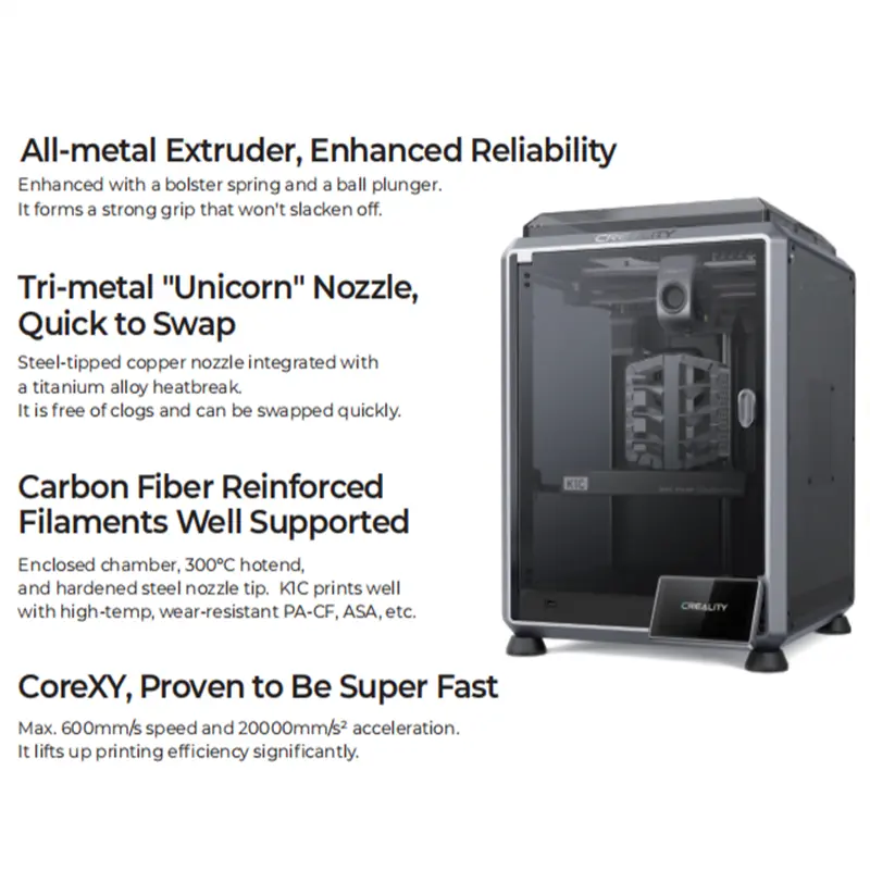 Official Creality K1C with Printing Speed up to 600mm/s