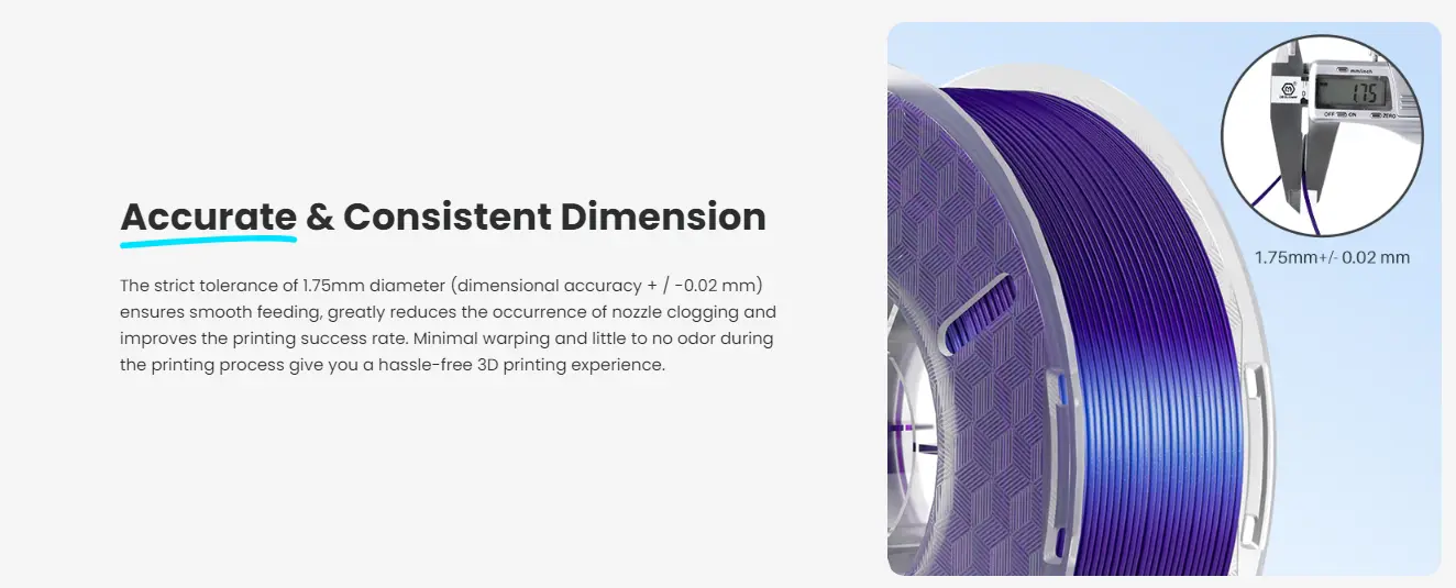 ELEGOO PLA  Shining color Filament for Most FDM 3D Printers,High Reliability ,Accurate & Consistent Dimension