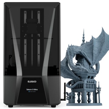 ELEGOO Saturn 3 MSLA 3D Printer, Desktop Resin 3D Printer with 10-Inch 12K Monochrome LCD, Voxeldance Tango Slicer, Large Printing Size of 218.88x122.88x250 mm³ / 8.62x4.84x9.84 Inch