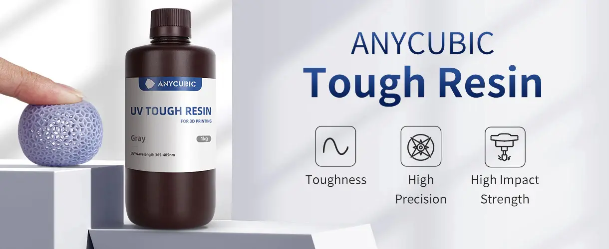 Anycubic UV Tough Resin,Low Odor, Photopolymer Resin for LCD 3D Printing,1kg multiple color