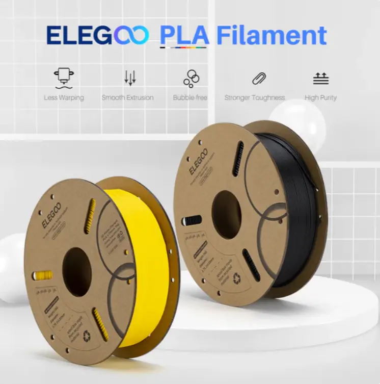 High precision Strong toughness Elegoo PLA Filament Bulk 3D Printer Filament1.75mm Colored 1KG