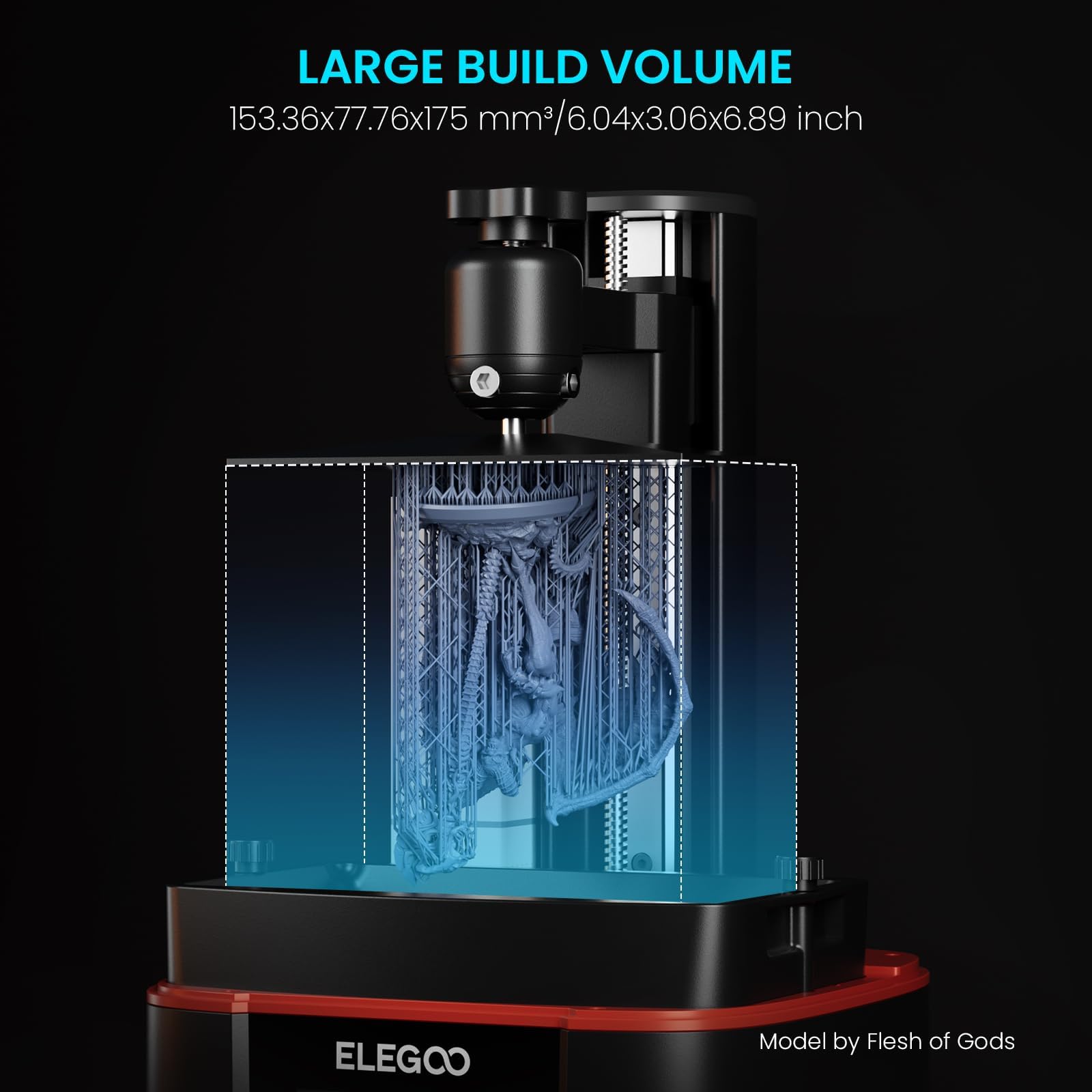ELEGOO Mars 4  Desktop Resin 3D Printer with 7-Inch 9K Monochrome LCD,