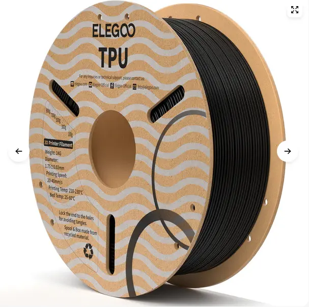 ELEGOO TPU Filament  1.75mm Colored 1KG Tougher and Stronger  ,High Reliability ,95A Soft 3D Printer Filament,