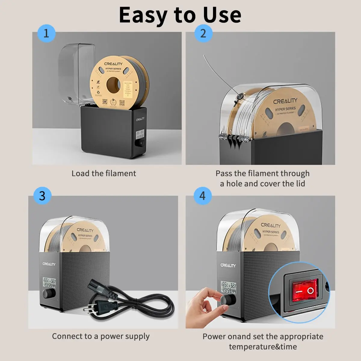 Creality  Filament Dry Box 2.0 for 3D Printer Filament, Upgraded Design for PLA PETG ABS Keep Filaments Dry